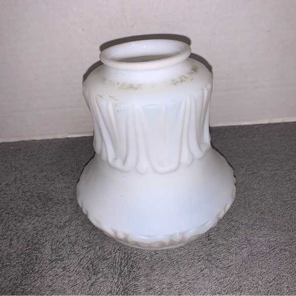 Neoclassical Satin/Bisque Finish White Glass Lamp Fluted Shades - 2 1/4" Fitter - Picture 1 of 5